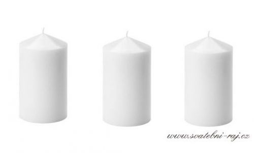 Svíčka válec v bílé barvě