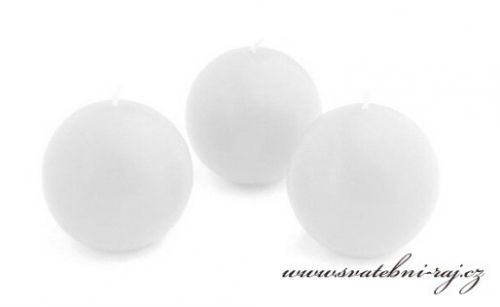 Zobrazit detail - Svíčka koule bílá, průměr 8 cm
