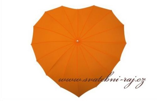 Zobrazit detail - Deštník ve tvaru srdce oranžový