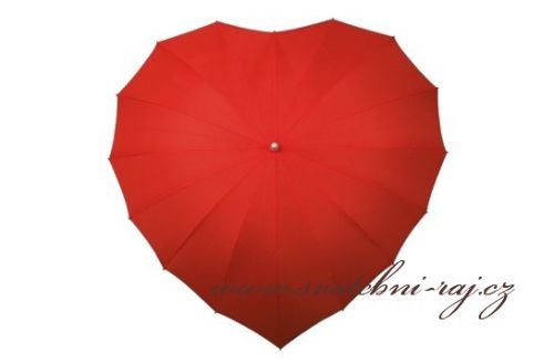 Zobrazit detail - Deštník ve tvaru srdce červené