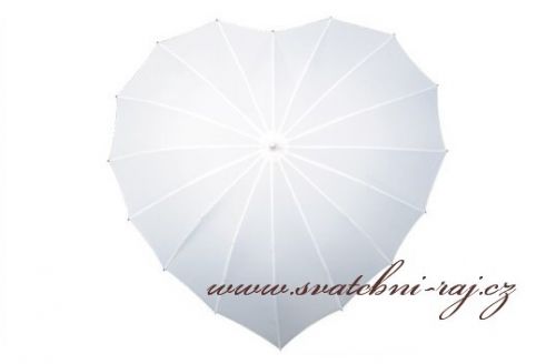 Zobrazit detail - Deštník ve tvaru srdce bílé