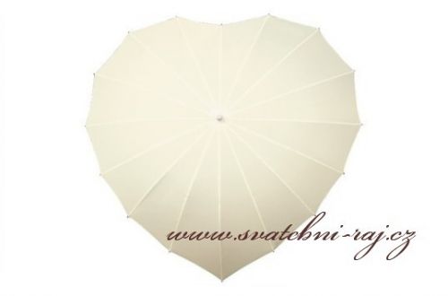 Zobrazit detail - Deštník ve tvaru srdce smetanové
