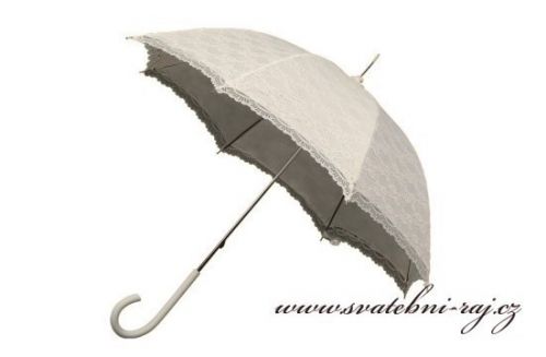 Zobrazit detail - Svatební krajkový deštník smetanový