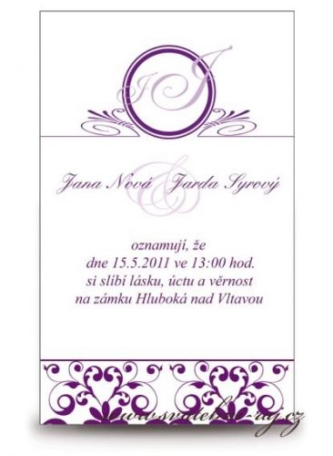 Zobrazit detail - Svatební oznámení tmavě fialové