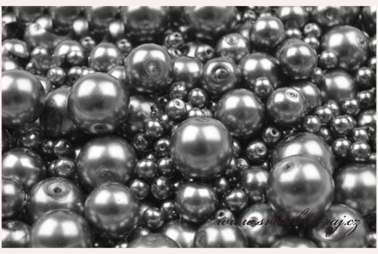 Voskované perly šedé