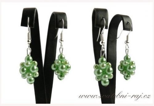Zelené náušnice perly