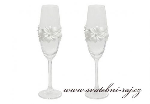 Zobrazit detail - Svatební skleničky s květinami