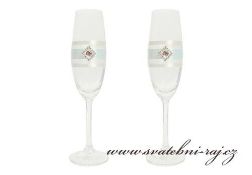 Zobrazit detail - Svatební skleničky se štrasovým kamenem