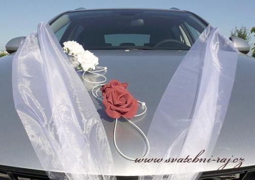 Zobrazit detail - Ozdoba na automobil bordó růže