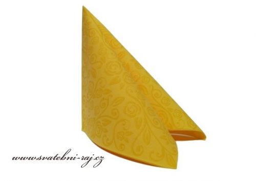 Zobrazit detail - Luxusní ubrousky žluté s ornamenty