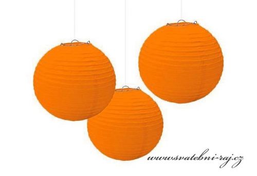Zobrazit detail - Papírový lampion oranžový, průměr 40 cm
