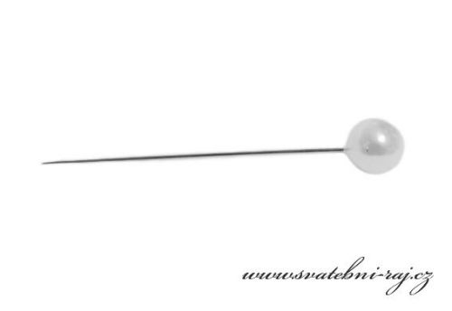 Zobrazit detail - Špendlík s bílou hlavičkou, průměr 1 cm
