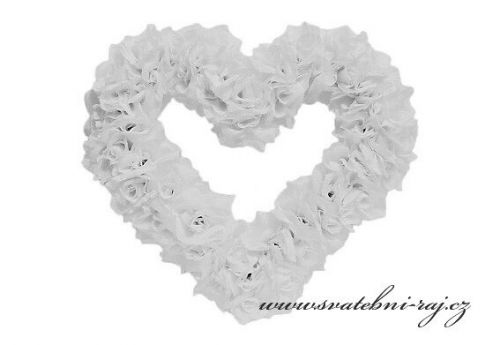 Zobrazit detail - Srdce z růží bílé, průměr 38 cm