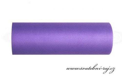 Zobrazit detail - Dekorační tyl tmavě fialový, šíře 15 cm