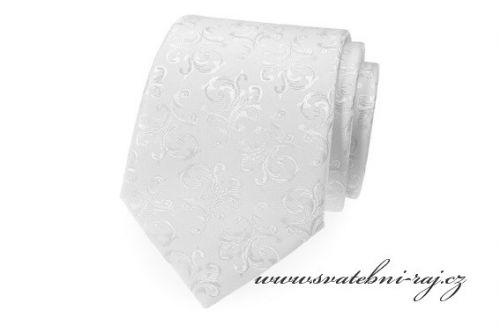 Zobrazit detail - Bílá kravata s ornamentem