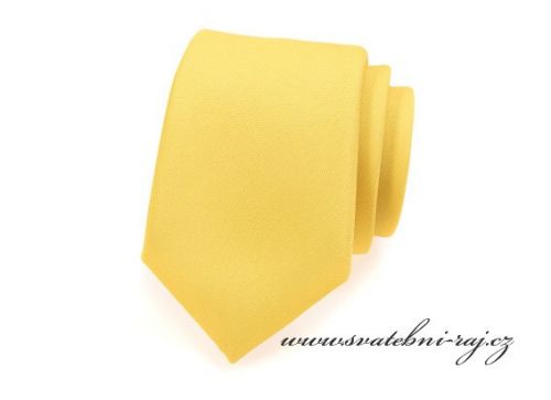 Kravata žlutá matná