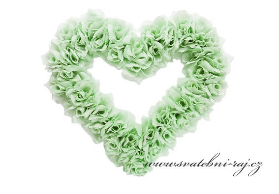 Srdce růže světlounce mint-green, průměr 38 cm