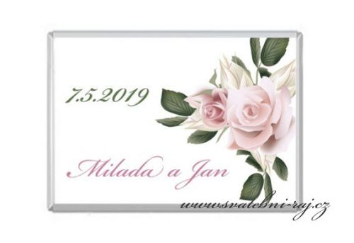 Zobrazit detail - Svatební čokoládka s růžemi a listy