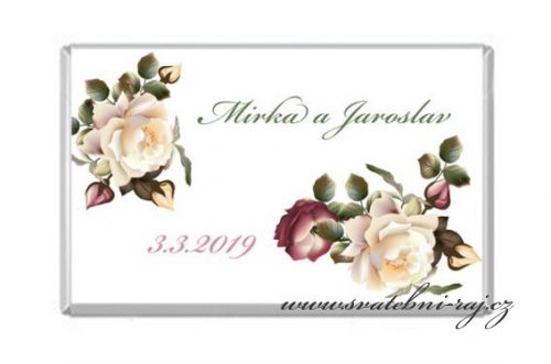Zobrazit detail - Svatební čokoládka s květy