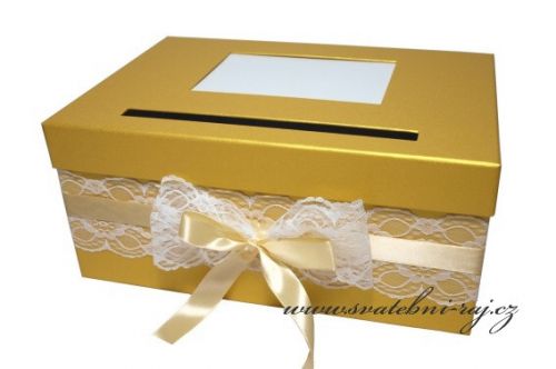 Box na svatební blahopřání zlatý