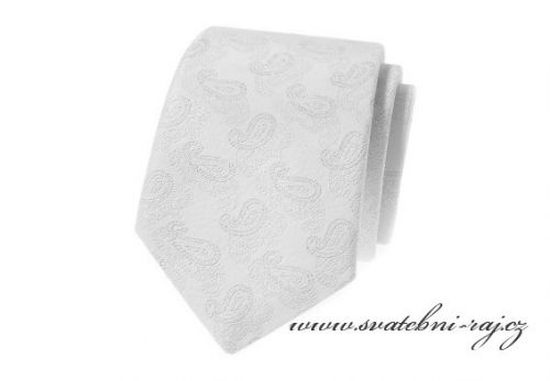 Zobrazit detail - Bílá kravata se vzorem