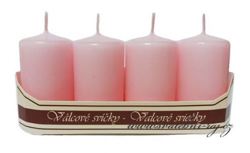 Zobrazit detail - Sada růžových svíček - 40 x 70 mm
