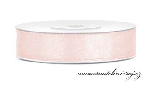 Zobrazit detail - Saténová stuha pearl blush, 12 mm šíře