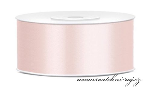 Saténová stuha pearl blush, 25 mm šíře