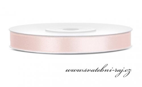 Saténová stuha pearl blush, 6 mm šíře