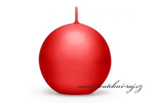 Svíčka koule červená, průměr 6 cm