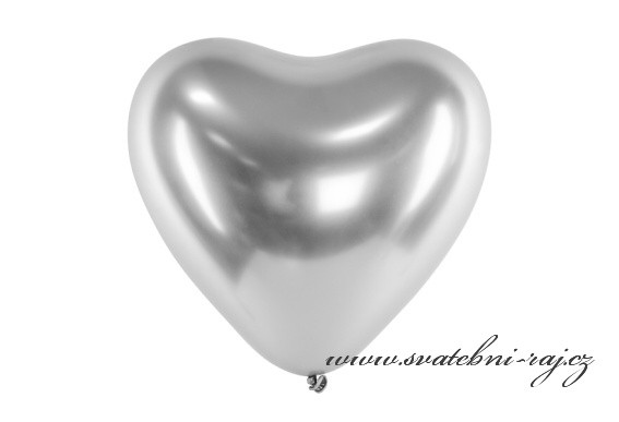 Balónek srdce stříbrný