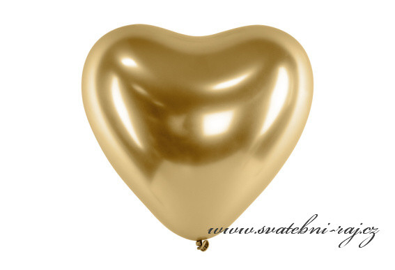 Balónek srdce zlatý
