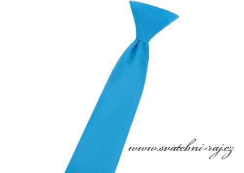 Zobrazit detail - Dětská kravata modrá, matná