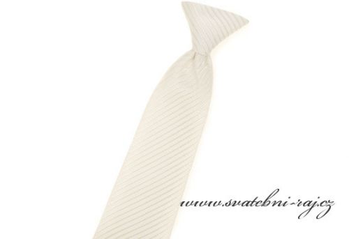 Zobrazit detail - Dětská kravata smetanová s proužky