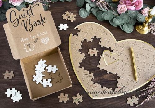Kniha hostů srdce puzzle
