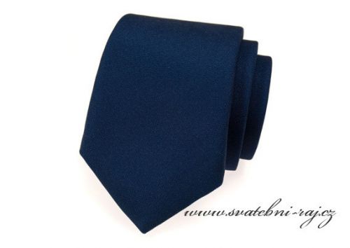 Kravata navy blue matná