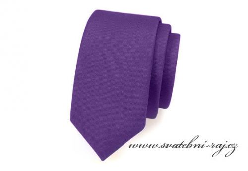 Kravata purpurové matná - SLIM