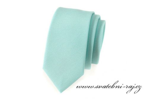 Zobrazit detail - Kravata mint-blue matná - SLIM