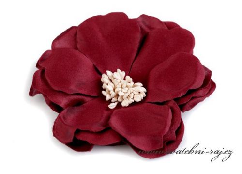 Zobrazit detail - Textilní květ bordó