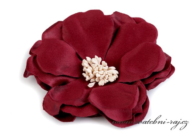 Textilní květ bordó