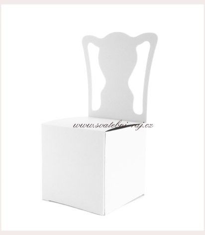 Papírová krabička židle bílá
