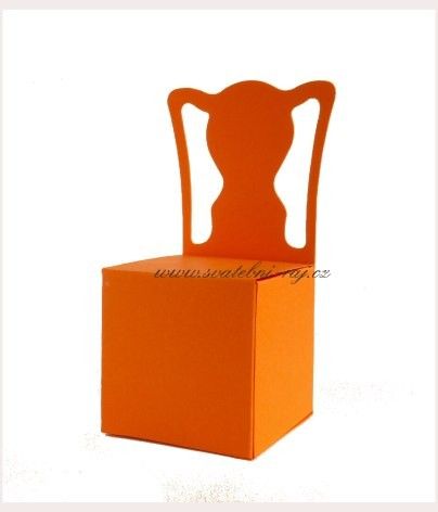 Papírová krabička židle oranžová