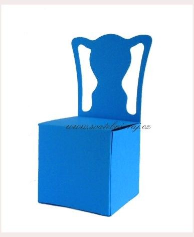 Papírová krabička židle modrá