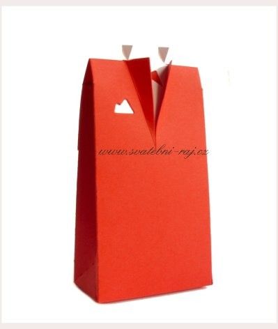 Krabička ženich v červené barvě