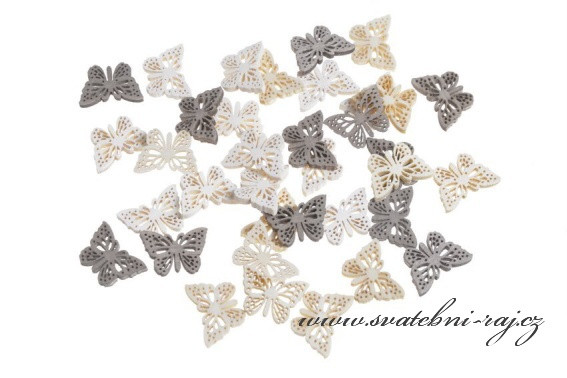 Dřevěné konfetky motýlci