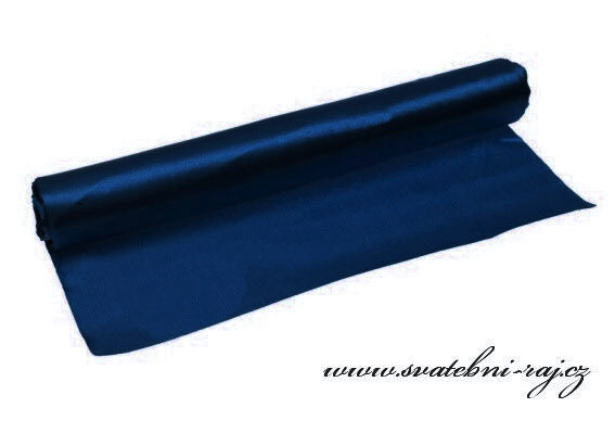 Jednostranný satén dark blue, šíře 36 cm