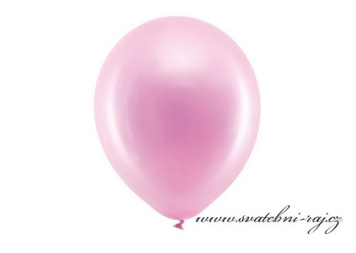 Metalický balónek světle růžový