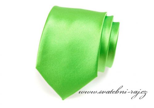 Pánská kravata jablíčkově zelená