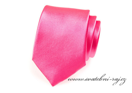 Pánská kravata výrazně růžová