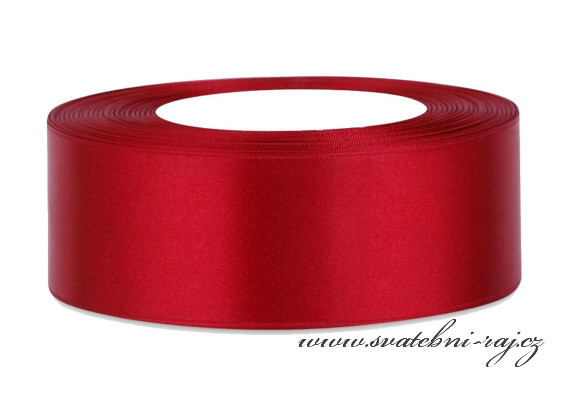 Saténová stuha červená, šíře 40 mm
